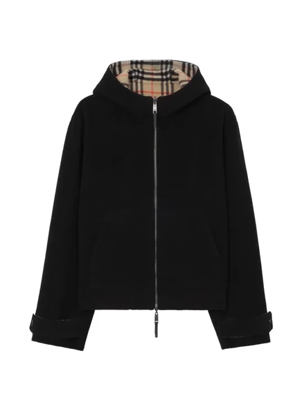 Мужская двусторонняя куртка Burberry с капюшоном, черная