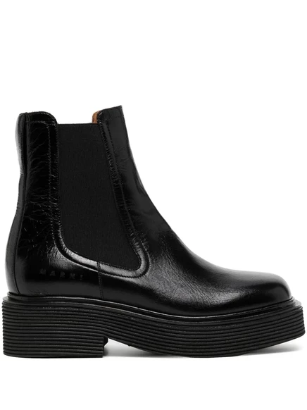 Женские челси Marni с рельефной подошвой, черные
