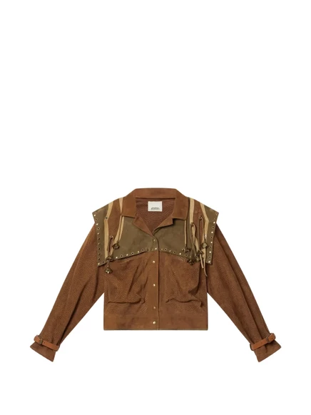 Женская кожаная куртка Isabel Marant Kayae, коричневая