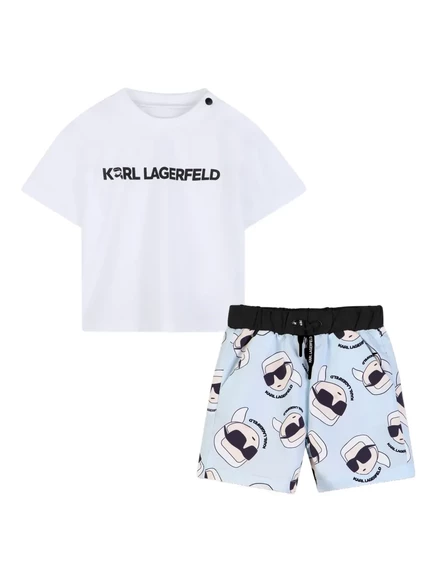 Детский комплект шортов Karl Lagerfeld Kids Ikonik Karl, синий
