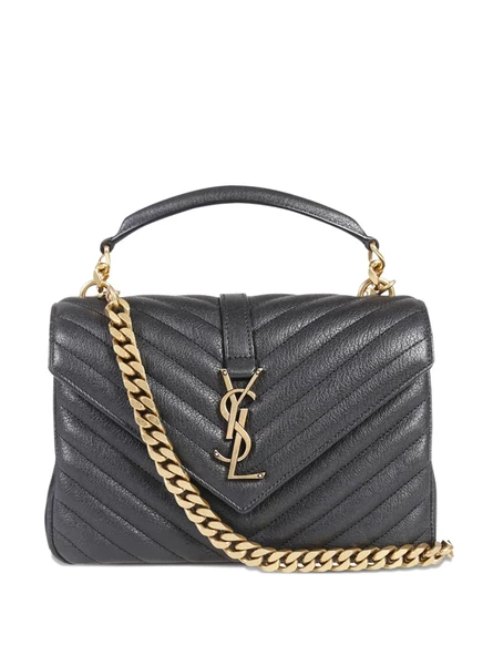 Сумка-тоут с аппликацией с логотипом колледжа Saint Laurent medium black
