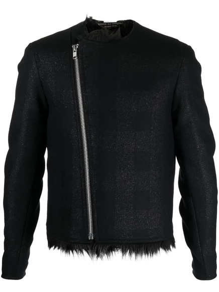 Мужская байкерская куртка Comme des Garons Homme Plus металлик, черная