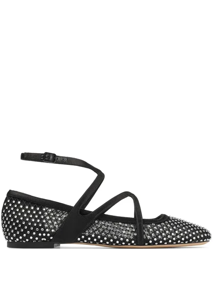 Женские балетки Jimmy Choo Astoria с кристаллами, черные