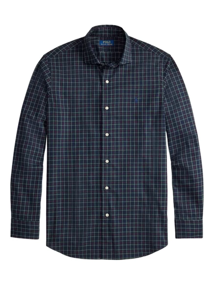 Рубашка Polo Ralph Lauren в саржевую клетку с длинным рукавом blue