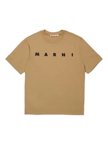 Детская футболка Marni Kids хлопковая, карамельная