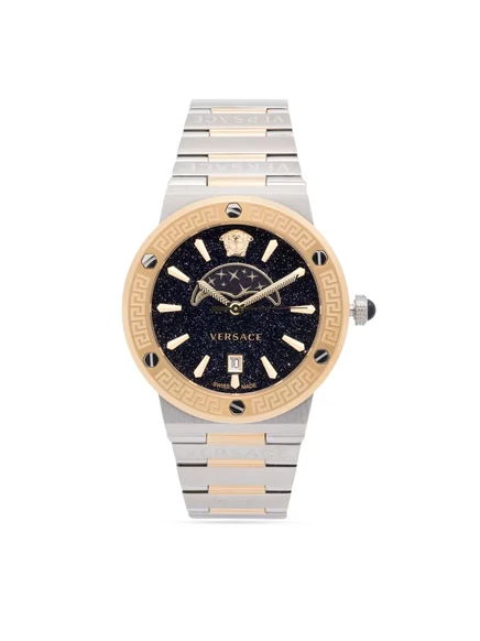 Женские часы Versace Greca Moonphase 38 мм, черные