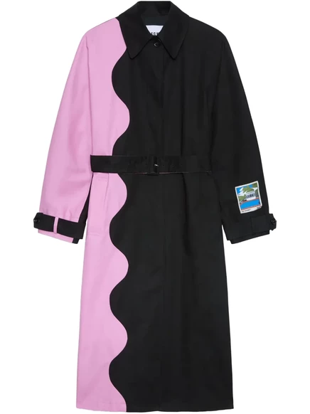 Двухцветный тренч MSGM  black
