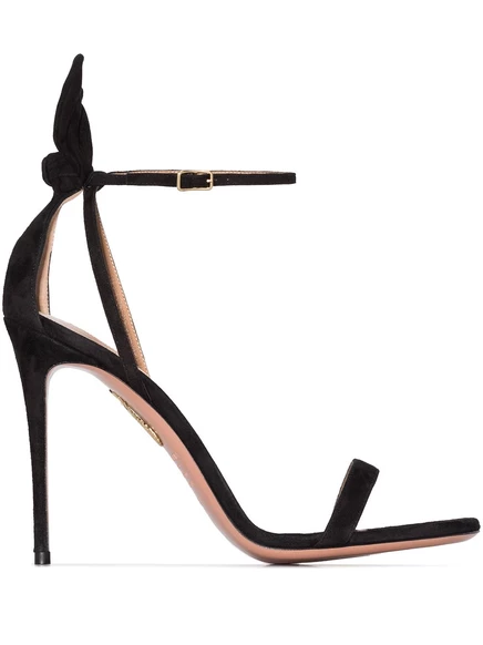 Босоножки с бантом-бабочкой Aquazzura 105 мм black