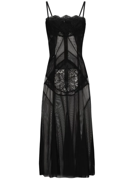 Женское платье Dolce & Gabbana полупрозрачное, черное