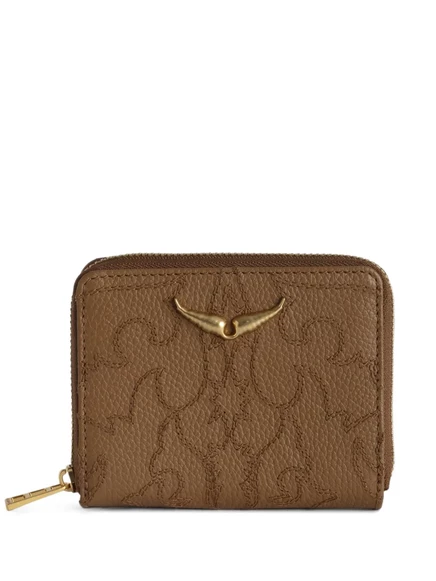Кожаный бумажник с монограммой Zadig&Voltaire brown