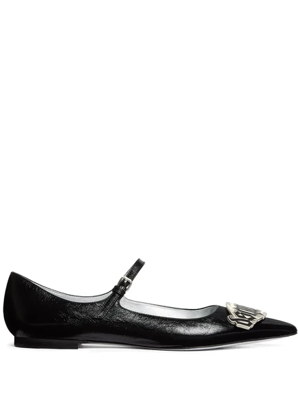 Женские кожаные балетки DSquared2 Gothic, черные