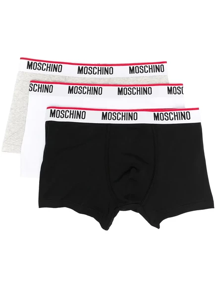 Мужские боксеры Moschino 3 шт., черно-серо-белые