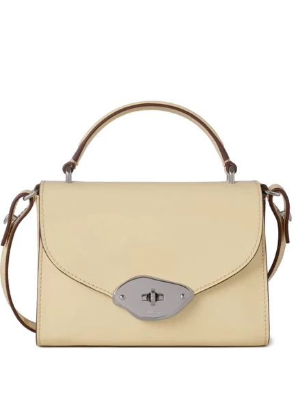Женская мини-тоут Mulberry Lana из лаковой кожи, кремовая