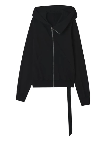 Мужское худи Rick Owens DRKSHDW асимметричное на молнии, черное