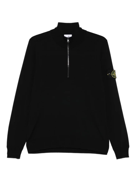 Мужской шерстяной свитер Stone Island, черный