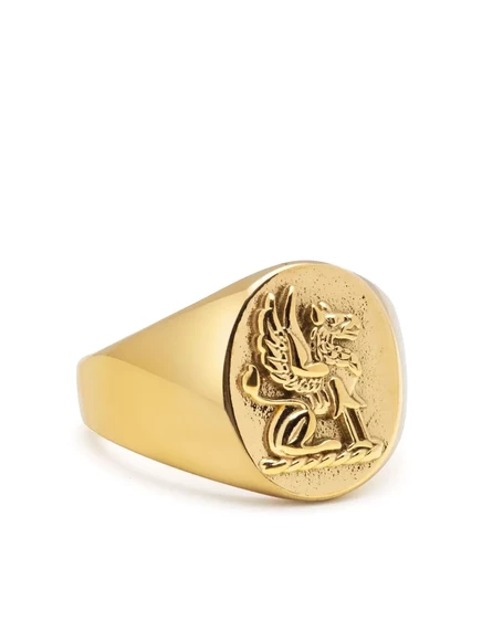 Мужской перстень Nialaya Jewelry Lion Crest, золотистый