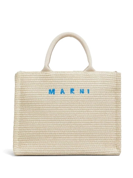 Женская сумка-тоут Marni из рафии, бежевая