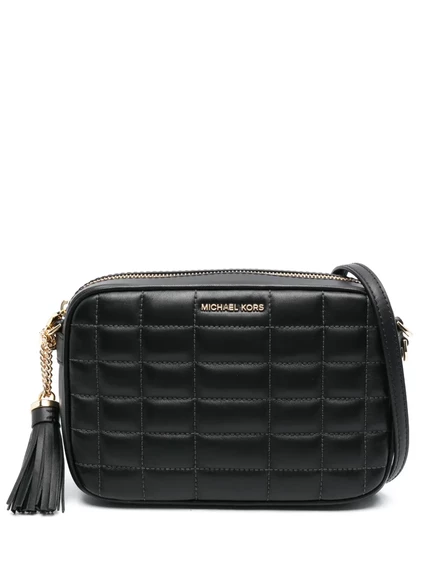 Кожаная сумка через плечо Michael Michael Kors medium Jet Set black
