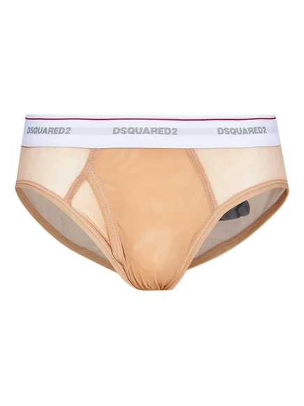 Мужские брифы DSquared2 x Vaquera с логотипом, бежевые