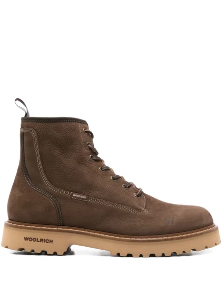 Мужские ботинки Woolrich кожаные на шнуровке, коричневые