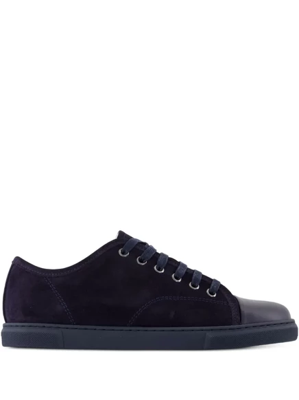 Женские кеды Lanvin замшевые с кожаным мыском