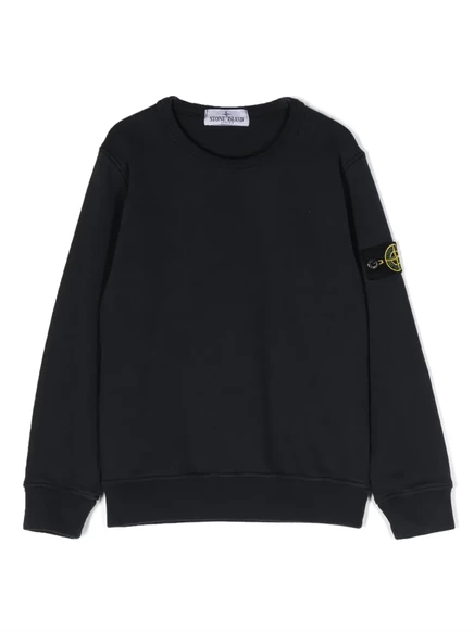 Детский свитшот Stone Island Junior с нашивкой, синий