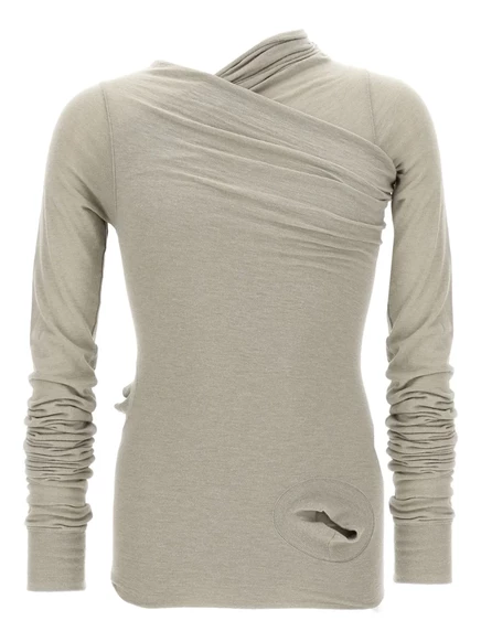 Футболка с длинными рукавами-бананами Rick Owens Hollywood grey
