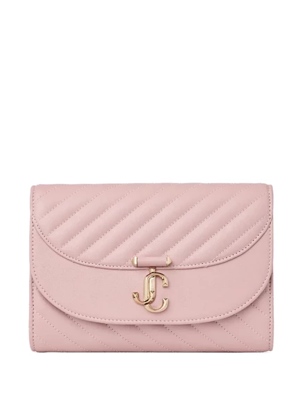 Женский клатч Jimmy Choo Curve стеганый на цепочке, розовый