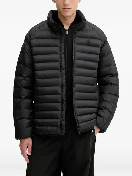 Мужская стеганая куртка adidas на молнии, черная