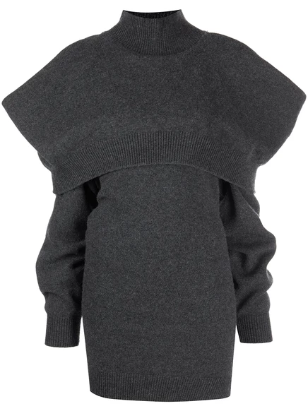Трикотажное мини-платье Alexander Wang с открытыми плечами grey