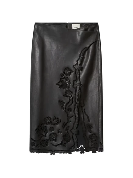 Женская юбка Isabel Marant Fulsa из кожи, черная