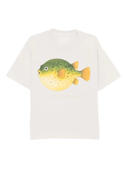 Футболка с плавящимся графическим принтом neutrals