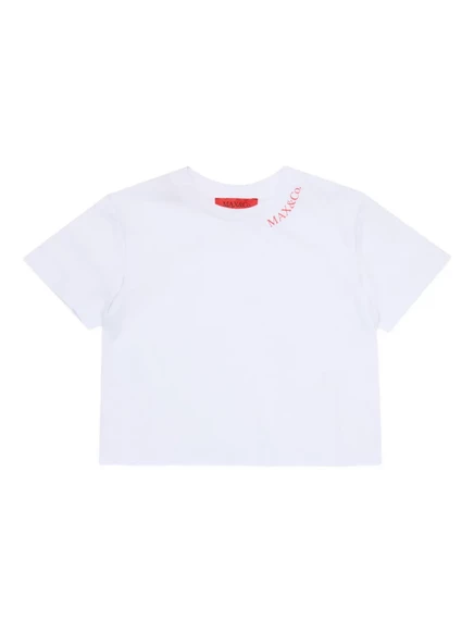 Детская футболка MAX&Co. Kids с логотипом, белая