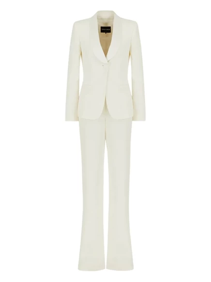 Однобортный шелковый костюм от Джорджио Армани white