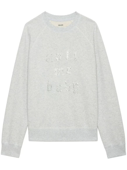Женский свитшот Zadig & Voltaire со стразами, серый