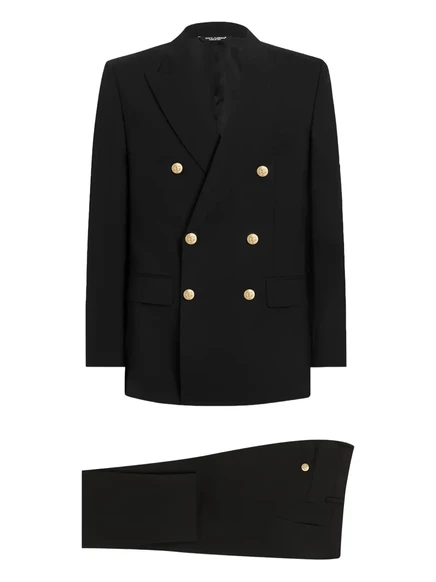 Двубортный костюм с золотыми пуговицами Dolce & Gabbana Martini-fit black
