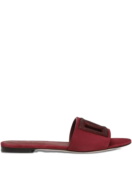 Женские сандалии Dolce & Gabbana с кристаллами, красные