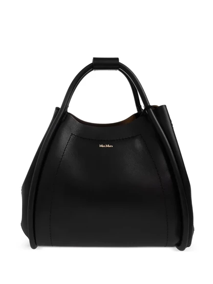 Женская кожаная сумка-тоут Max Mara, черная