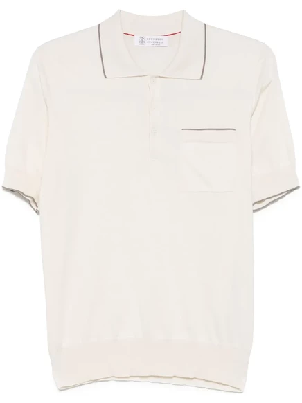 Рубашка поло Brunello Cucinelli с контрастной отделкой neutrals