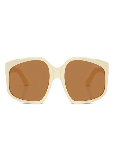 Солнцезащитные очки Miu Miu Eyewear со скульптурным рисунком омбре neutrals