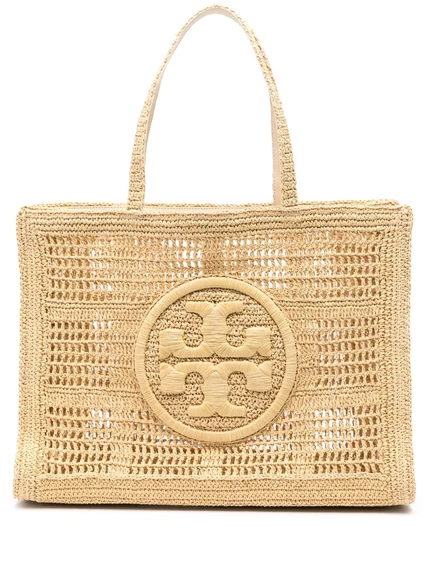 Большая вязаная сумка Tory Burch Ella, выполненная крючком neutrals