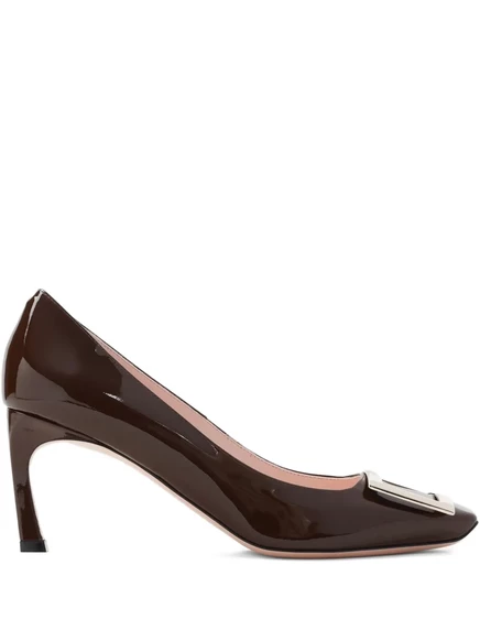 Туфли-лодочки на каблуке Roger Vivier с пряжкой 70 мм brown
