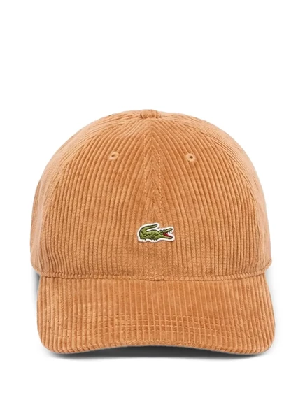 Кепка Lacoste вельветовая с логотипом, коричневая