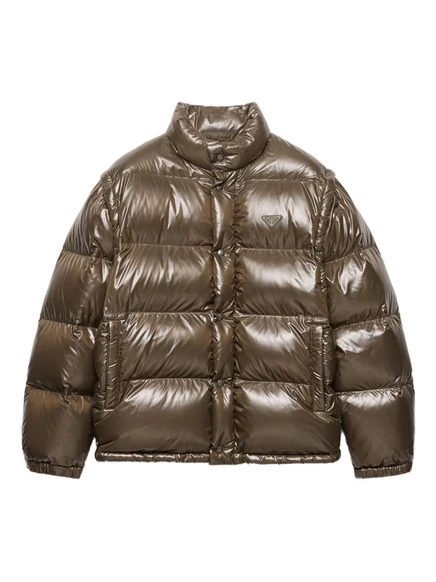 Мужская пуховая куртка Prada Re-Nylon, оливковая