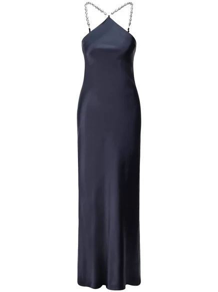 Атласное макси-платье STAUD Cadence blue