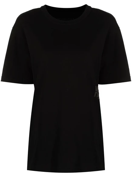 Женская футболка Alexander Wang с резиновым логотипом, черная