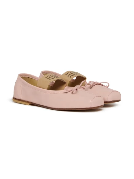 Балетки на резинке с логотипом MM6 Maison Margiela Kids