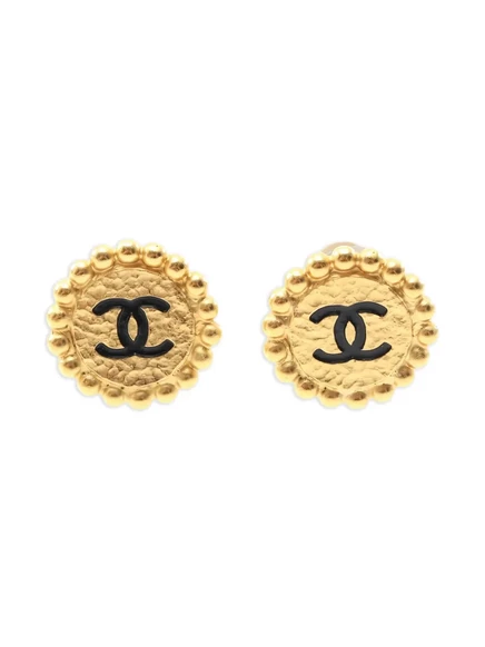 Женские серьги chanel pre-owned с логотипом cc, золотистые