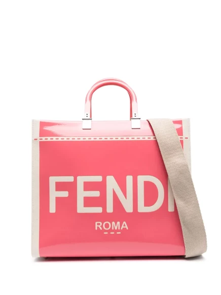 Женская сумка-шопер Fendi с логотипом, розовая