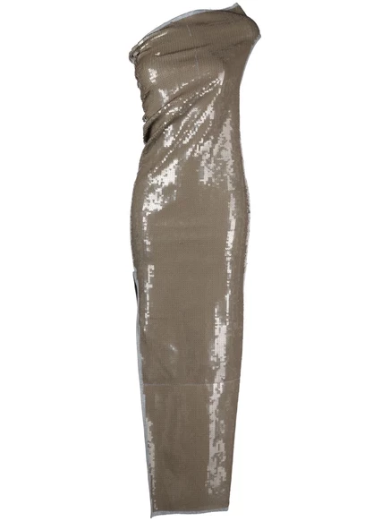 Женское платье Rick Owens Athena с пайетками, коричневое